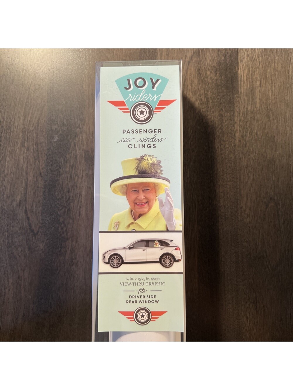 NEW Joy Riders Passenger Car Window Cling Queen Elizabeth 14” X 15.75”